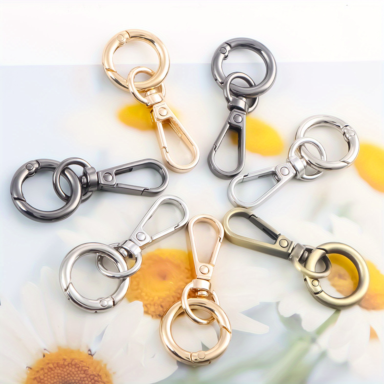 2pcs Double Opening Swivel Snap Hook with Spring O Rings