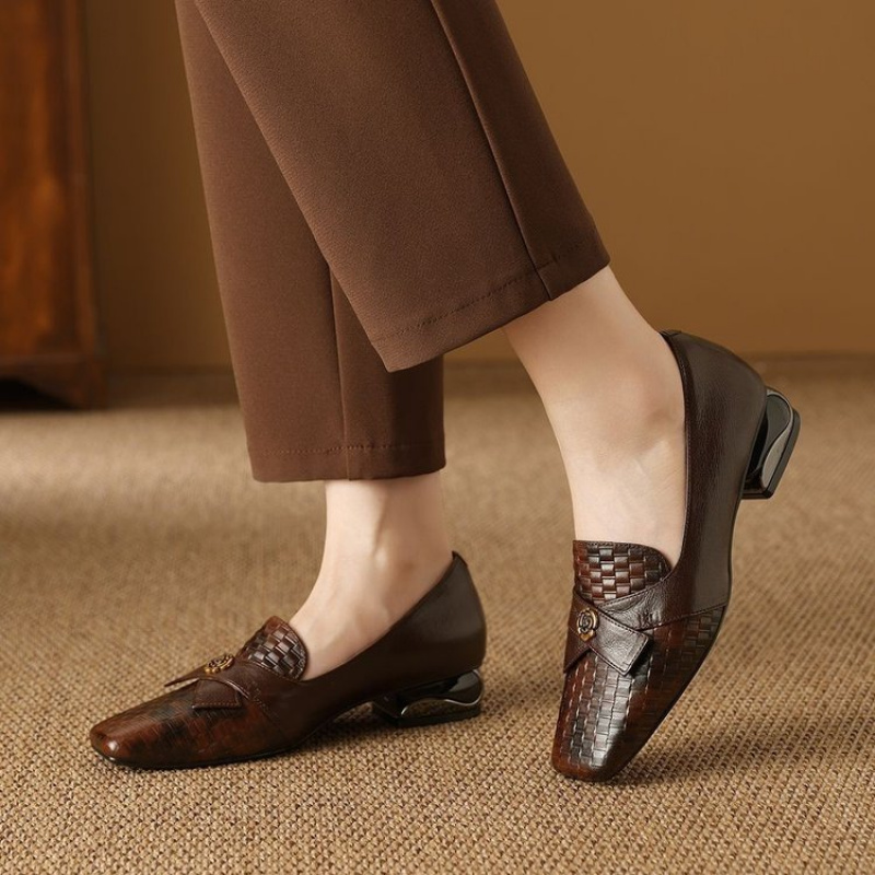 brown leather shoes sold on Temu United States