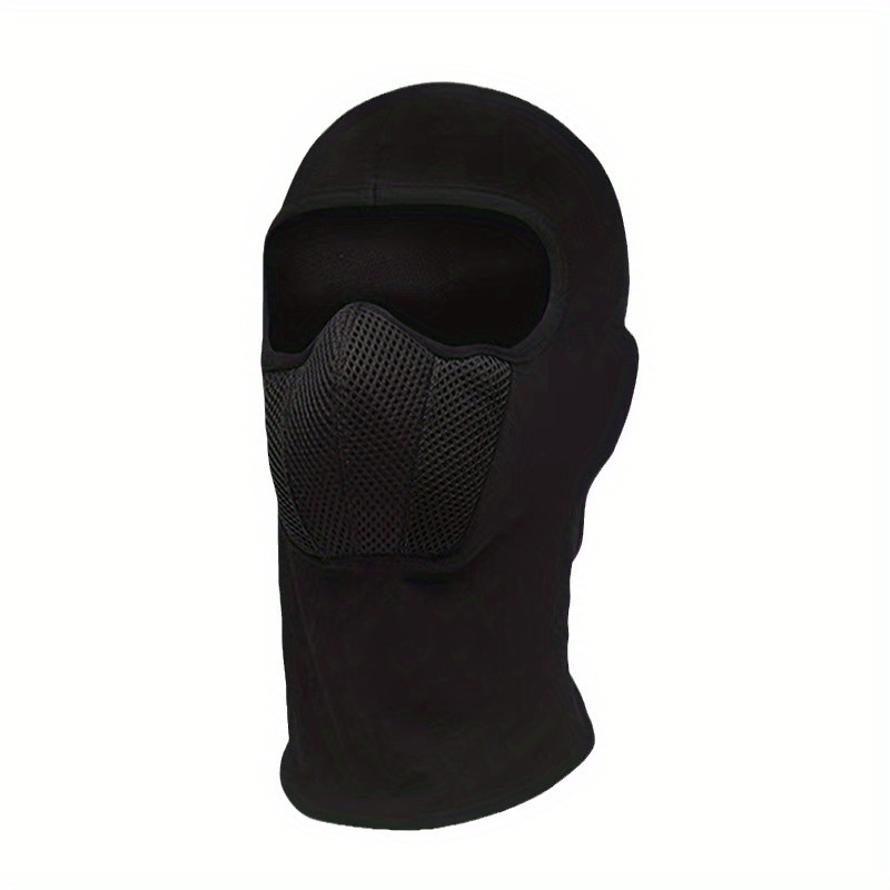 Image of Balaclava Ski Mask, Motorcycle Riding & Outdoor Sports Headgear, Warm Lining Breathable Cycling Hat With Mesh Panel