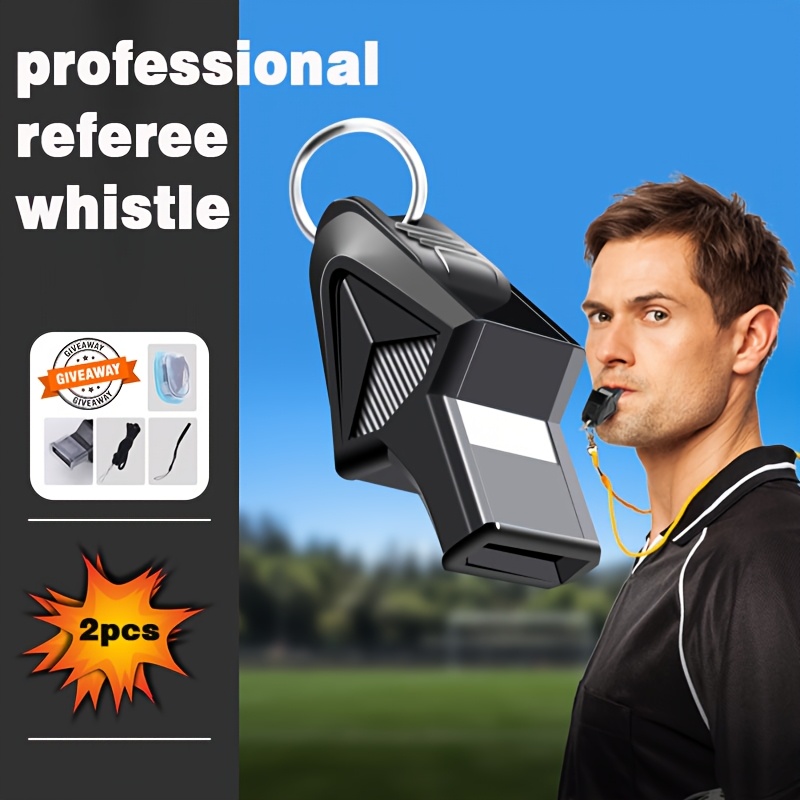 TEMU Lot de 2 sifflets d'arbitre avec - de , adaptés au football, au basketball, au , etc. - un ensemble d'accessoires de 4 pièces