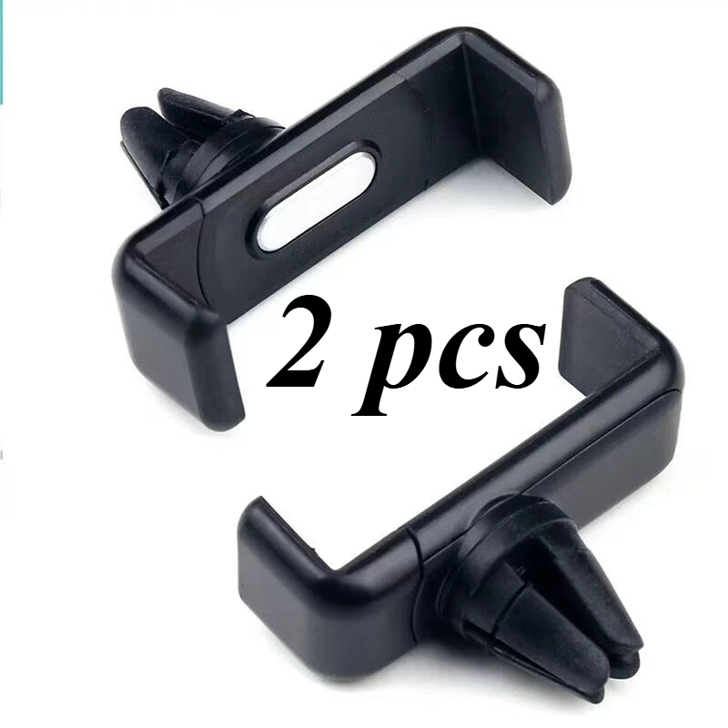 E-shop 2er-Set Universeller 360° drehbarer verstellbarer Autohandyhalter – Stabiler Kunststoff-Lüftungsgitter-Clip, rechteckige Halterung