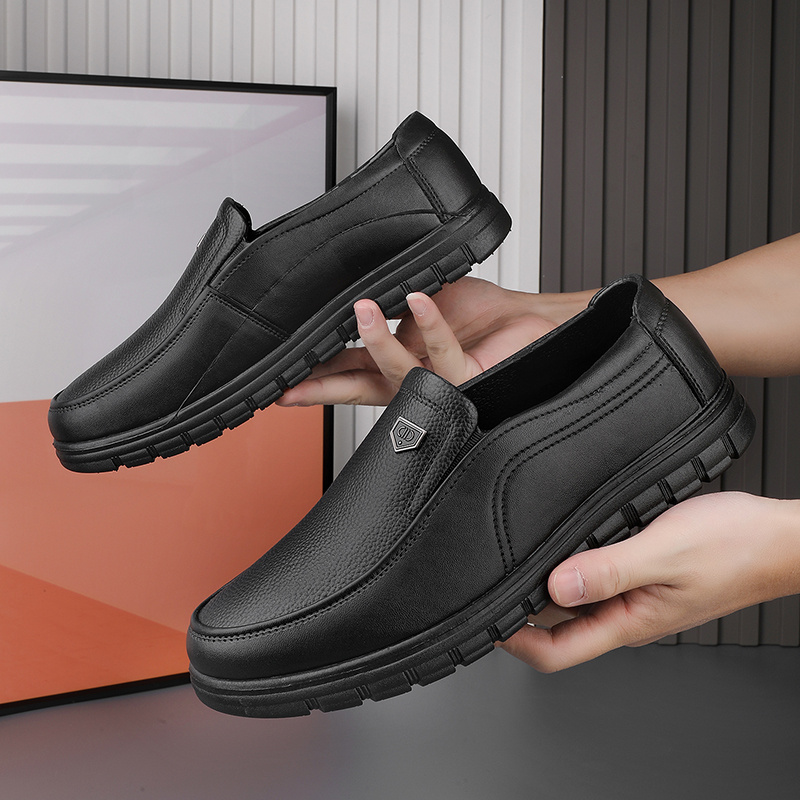 non slip shoes dress Bruno Marc Men's Work Restaurant Resistant Derby Shoes,Size 7,All Black-Pu,BMUMHC2502 sole offers impact relief Free Rein Matte Black -