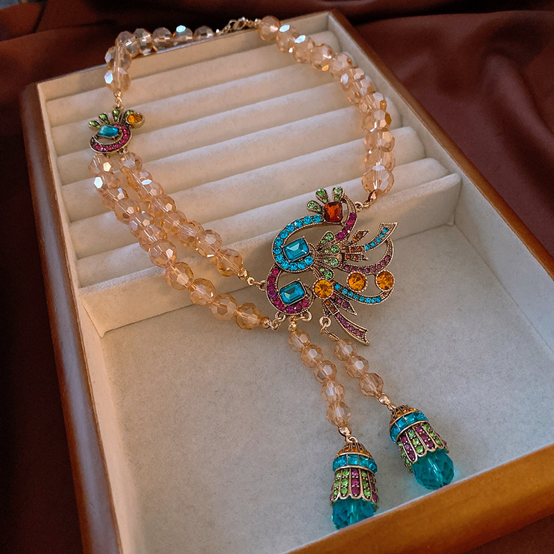 TEMU ' Bohemian Vintage Flower Necklace - Collarbone Chain With Retro Ethnic Flower Pendant, Lightweight Daily Wear Suitable For , Casual & Dressy