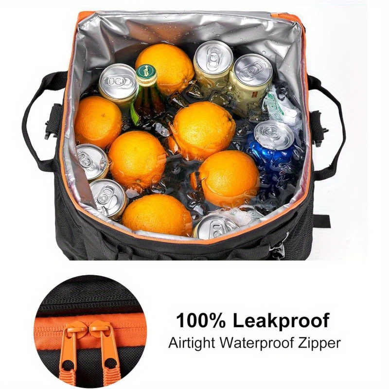 Odoland Heavy-Duty 48 Can Cooler with Wheels & Handle - Collapsible Ice Chest, Locking Wheels, Side Pockets - Portable Camping, Party, Tailgating Cooler for Outdoor, Grocery, Delivery - Holds 48 Cans/72 Bottles, Outdoor Cooling, Compact Design, Reinforced Fabric, Party Hosts