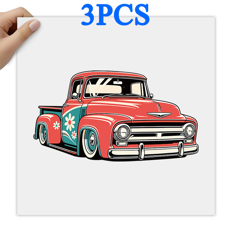 TEMU 3pcs-washable Durable Designs Suitable For T-shirts, Jeans, Hoodies, Backpacks, Cushions, Canvas Bags - Fabric Decoration, 3pcs Vintage Truck