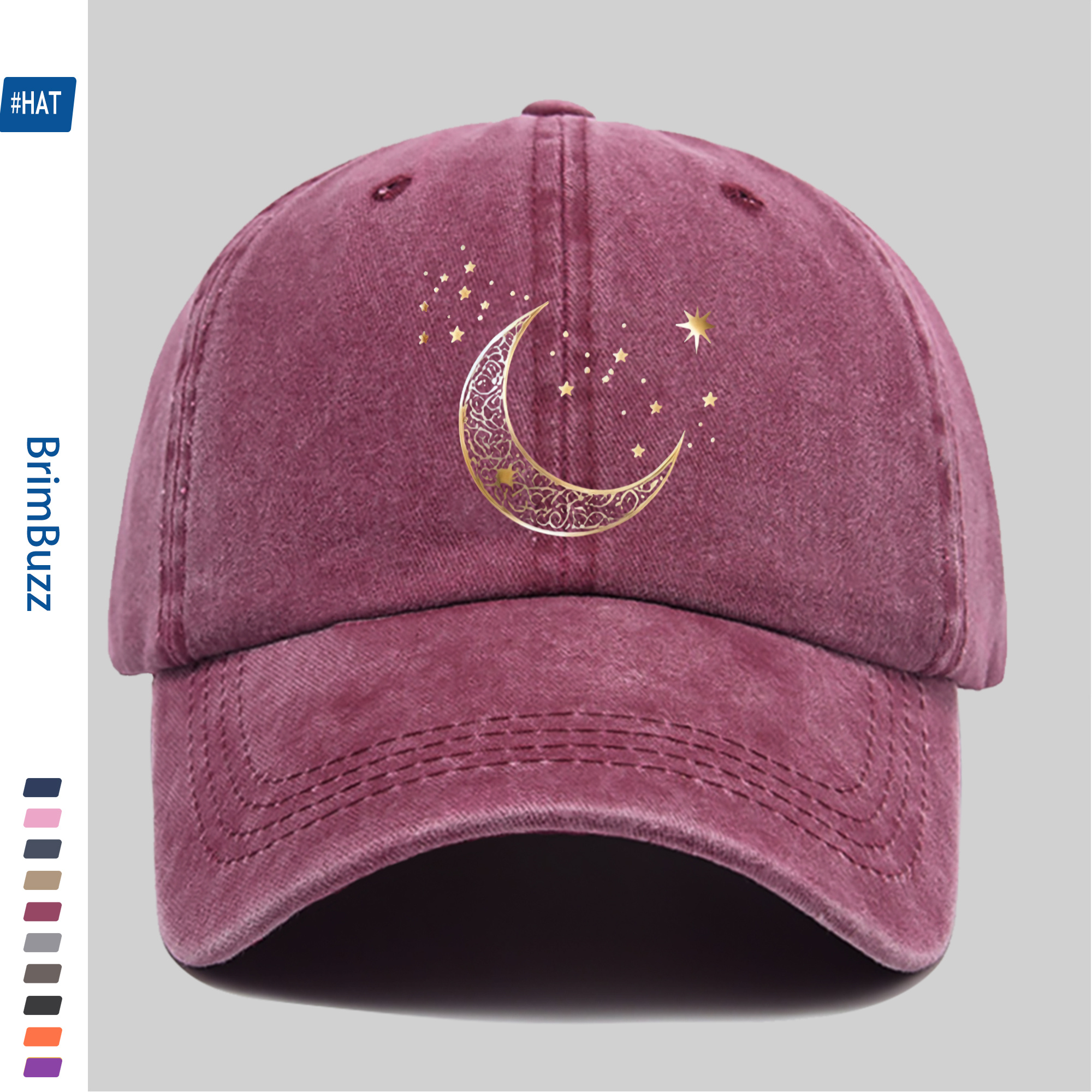 TEMU Gorra de ajustable de 1 pieza para - Gorra snapback con estampado de estrella y luna con vintage, gorra de béisbol adecuada para deportes al ,