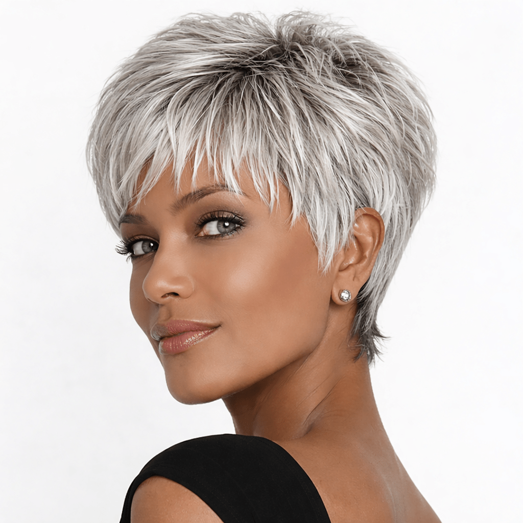TEMU Perruque Femme Cheveux Humains Coupe Courte Naturel - Cheveux Brésiliens, Élevée 180%, Style Lisse à Couches, Coiffure Quotidienne et pour