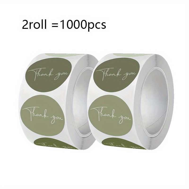 1000pcs Green Elegant Cursive Thank You Stickers - Round Sealing Labels, For Gift Wrapping, Cupcakes And Beverage Packaging, , Small Business Use