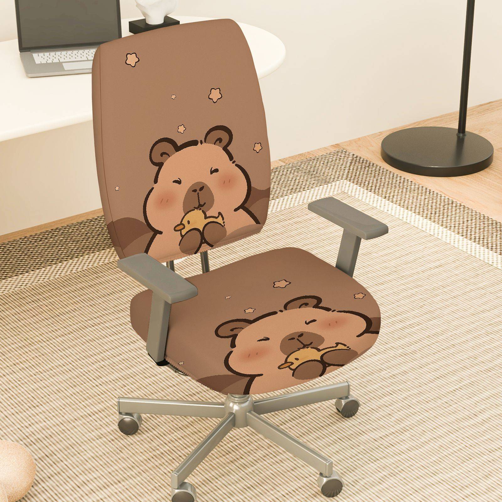 TEMU 2pcs Animal Elastic Chair Cover ( Without Chair), Halloween Rotating Table And Chair Protective Cover, Removable Seat Cushion Cover+ Backrest