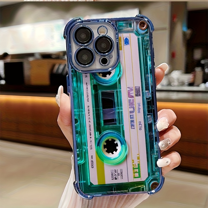 Phone Case: Unique Cassette Tape Design Transparent Soft Back Cover Shockproof Drop Protection Protective Case For Iphone 17/17 Air/17 Pro/17 Pro Max/16/15/14/13/12/11 Pro Max/plus