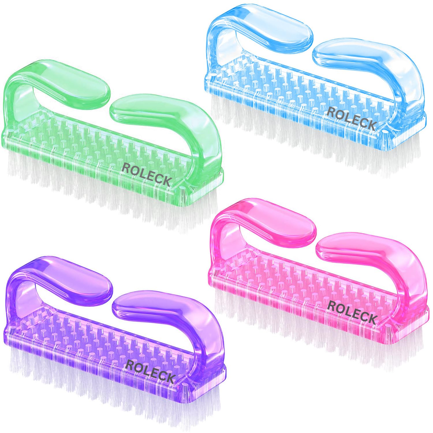 TEMU 4pcs Nail Brush For Daily Use- 4 Different Kinds Of Fingernail Brush With Plastic Handle Nail Brush For Cleaning Fingernails- Nail Scrub Brush-