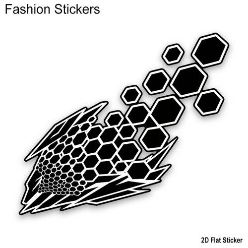 7 5inch honeycomb car decal geometric side door sticker black vinyl auto graphic truck body panel decal modern vehicle decor car sticker