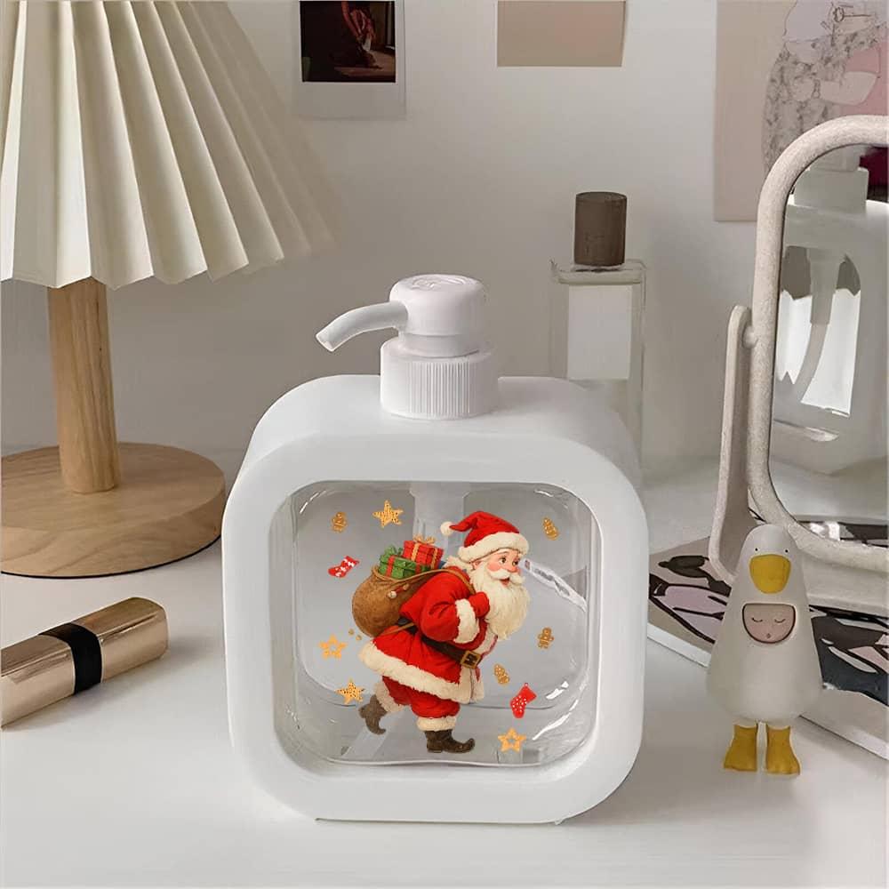 TEMU Santa Claus & Gingerbread Men Christmas - Festive Design Soap Dispenser, Festive Gift For Buyers - Moisturizing Hand Soap Pump Bottle, Cute Soap