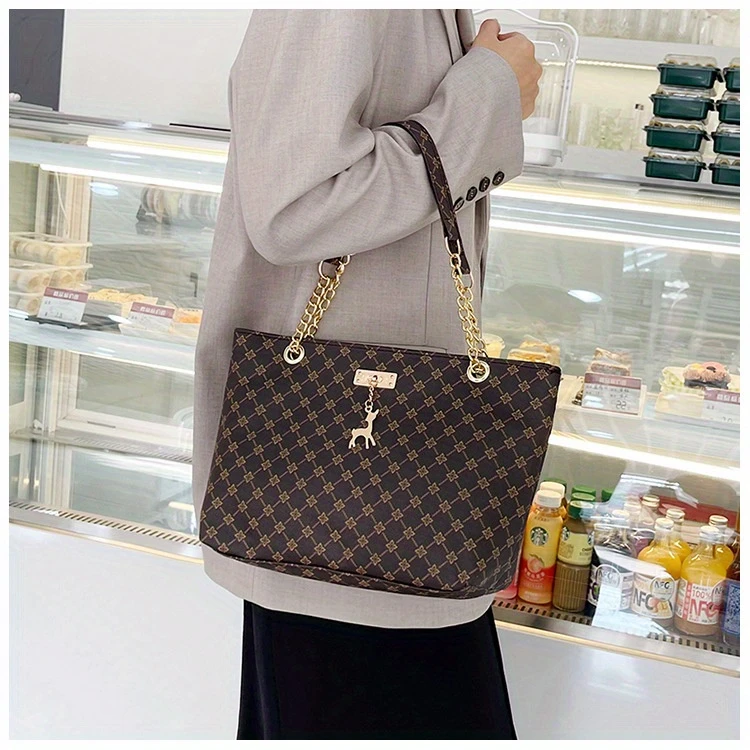 large capacity womens bag commuter retro stylish handbag shoulder bag niche tote bag details 7