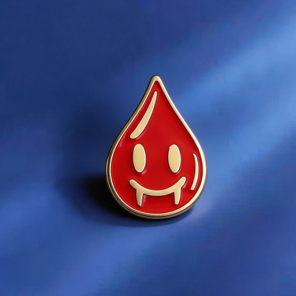 TEMU Épingle de en émail Goutte de de vampire Badge en métal style dessin gothique Accessoire de décoration pour veste et sac à dos