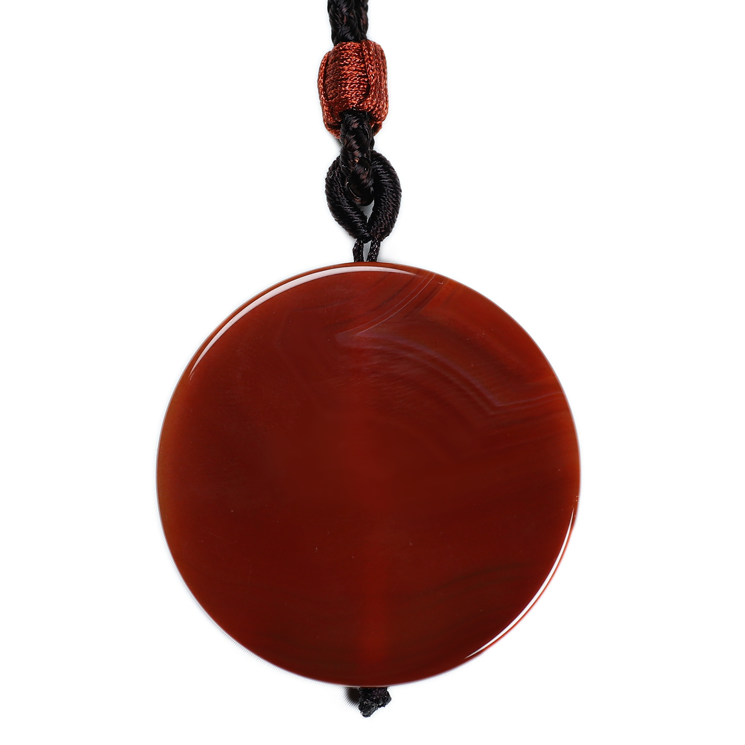 TEMU Natural Agate Round Pendant Unisex Couple Necklace Holiday Gift Women's Necklace Men's Necklace