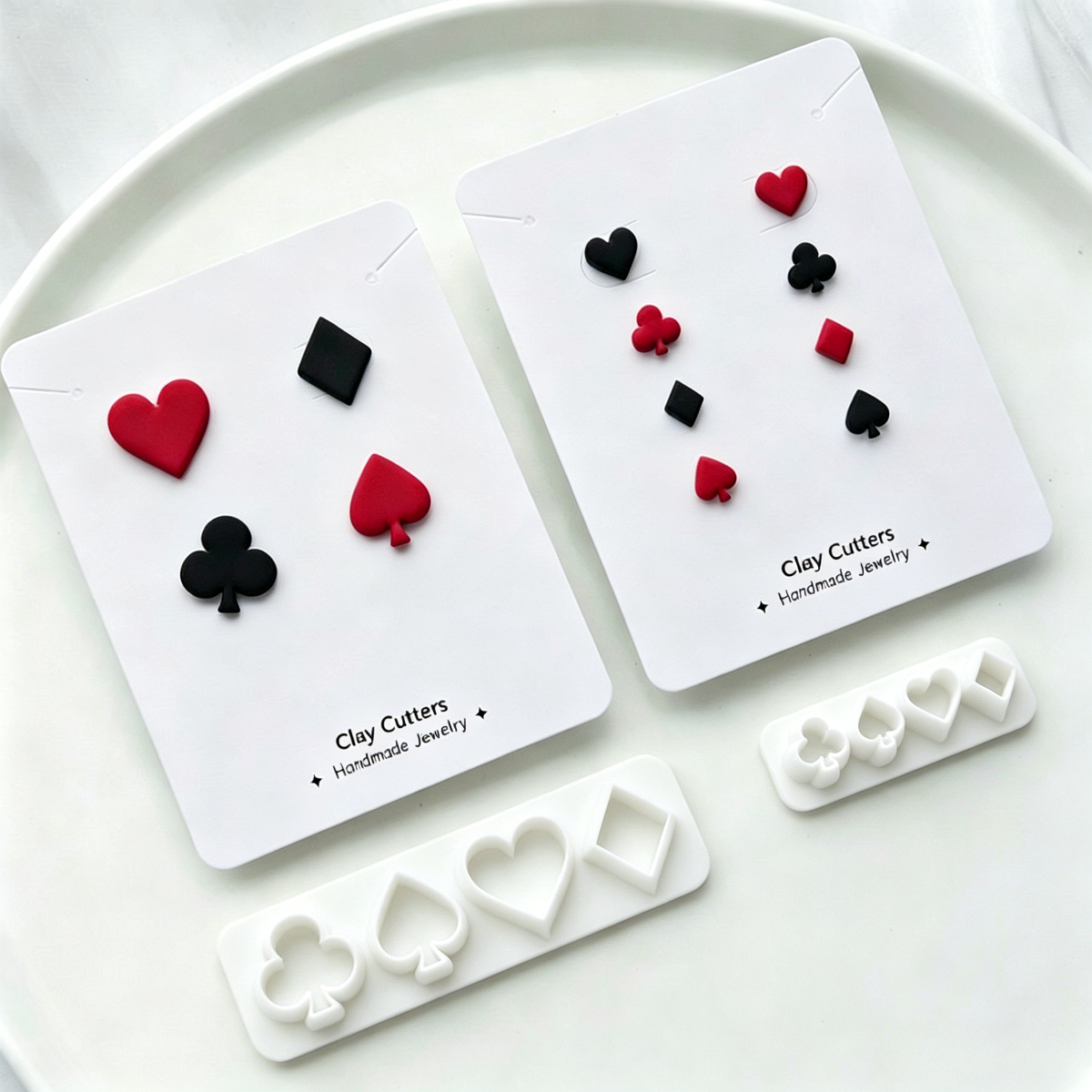 TEMU Suitable For Hobbyists & Card Game Lovers Plastic Polymer Clay Cutters With Poker Suits (hearts, Spades, Diamonds, Clubs) - Multi-use Molds For