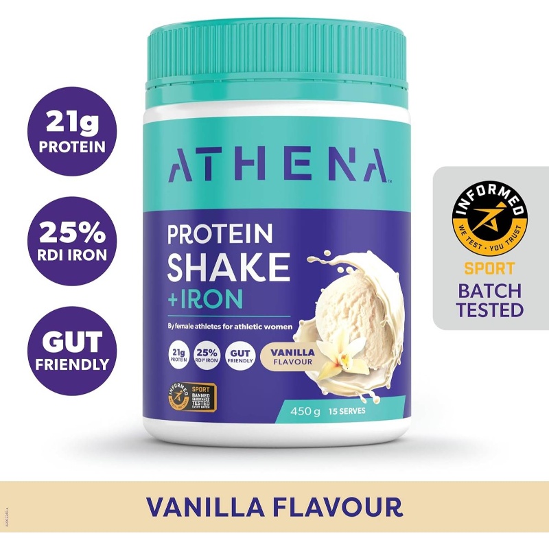 Vanilla Flavour Protein Shake+ Iron Powder 450 g, Daily Protein Supplement, Vanilla Protein Powder, Supplement Powder, Bioavailable Iron, Busy Professionals, Athletes And Trainers