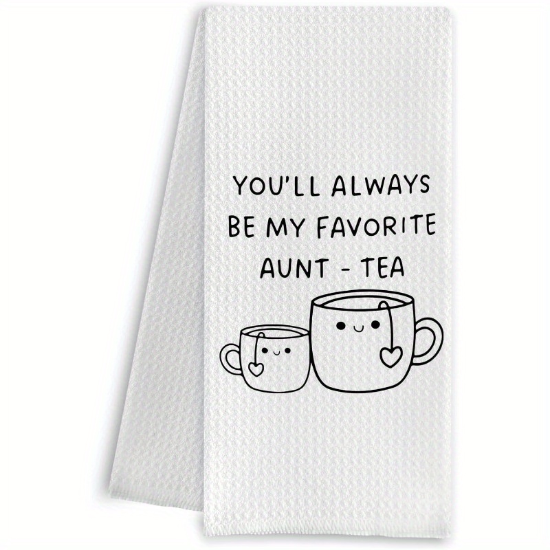 

1pc, 18x26inch, Polyester Towel, Aunt & Tea , Dish Towel For & Bathroom, , , Aunt For Nieces And Nephews