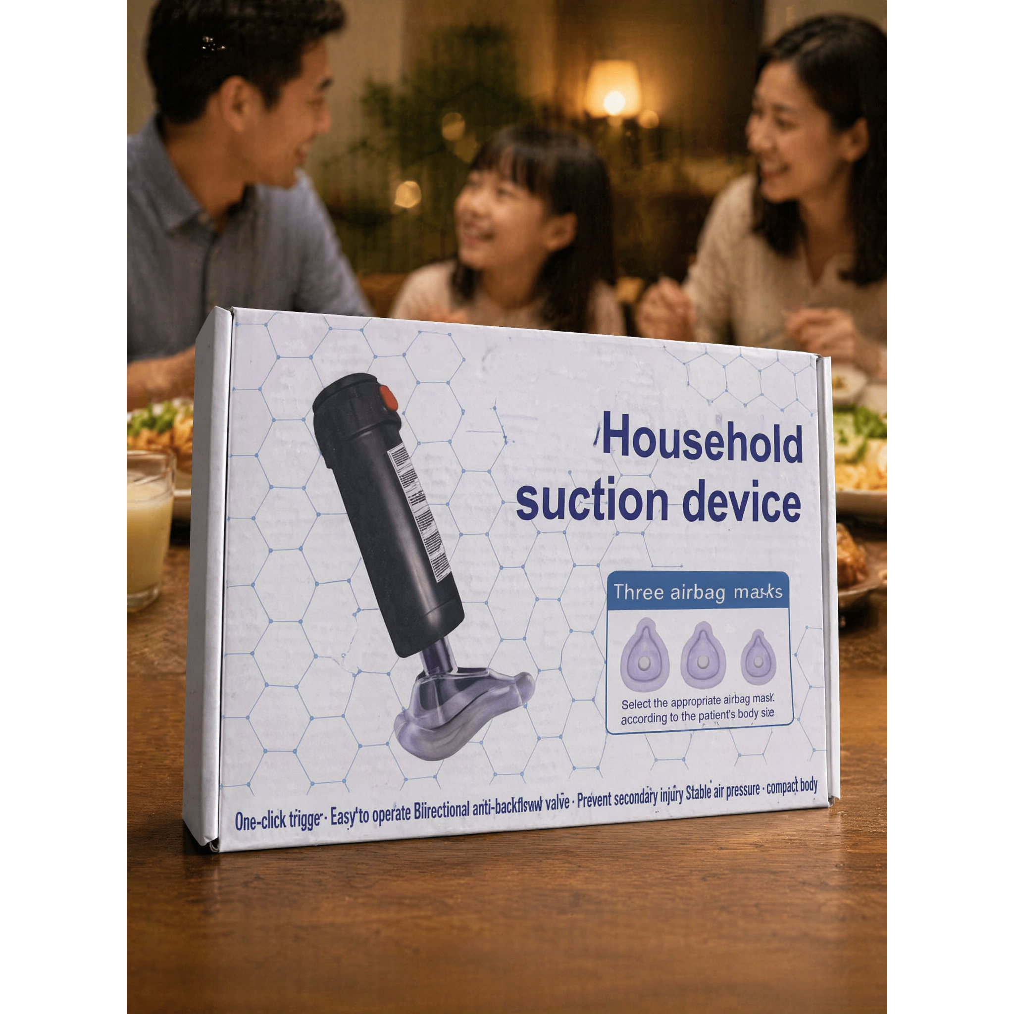Negative Pressure Anti-Choking First Aid Suction Device, Household Anti-Choking and Foreign Object Extraction Tool, Anti-Choking Emergency Equipment for Elderly and Children. Features One-button Operation for Simple Use, a Transparent Face Mask That - Image 3