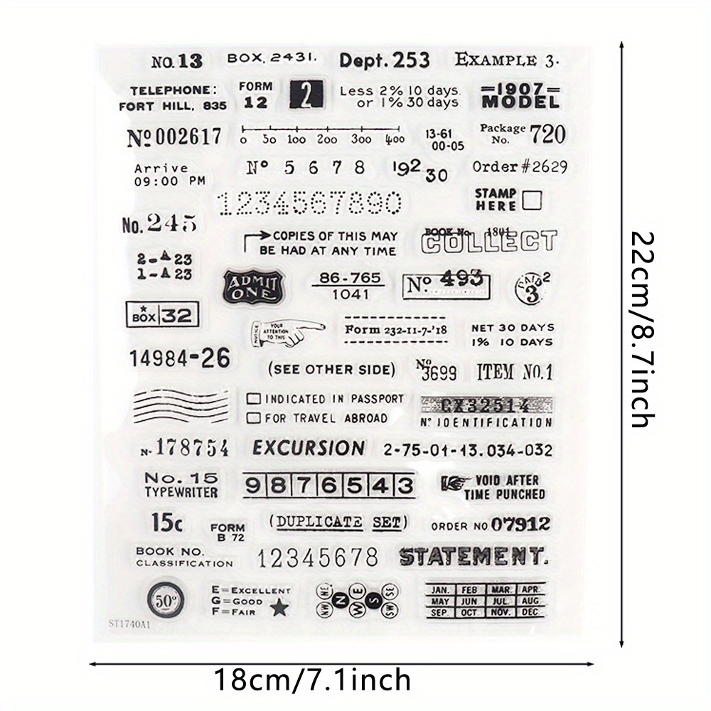 TEMU Word And Number Pattern Clear Stamp, Decorating Birthday And Holiday Gifts, Great For Handmade Cards, Invitations, And Personalized Craft