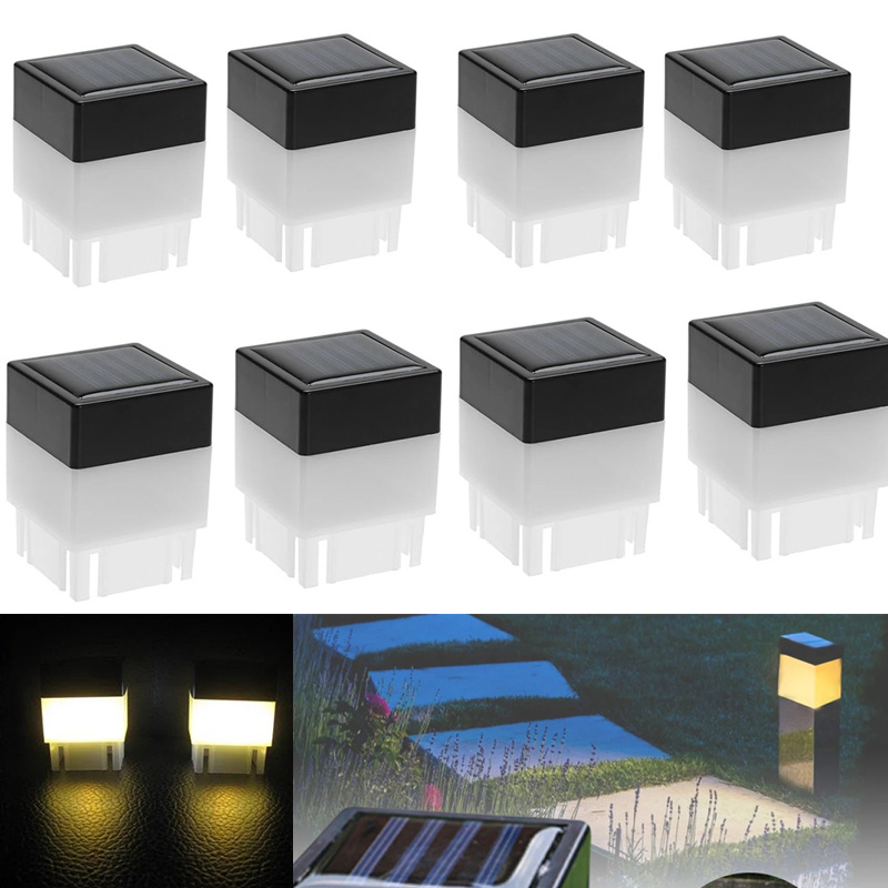 TEMU 8pcs/set Solar Led Fence Post Light 2x2 Inch 5x5cm, For Wrought Iron, Garden Fences, Outdoor Solar Lights