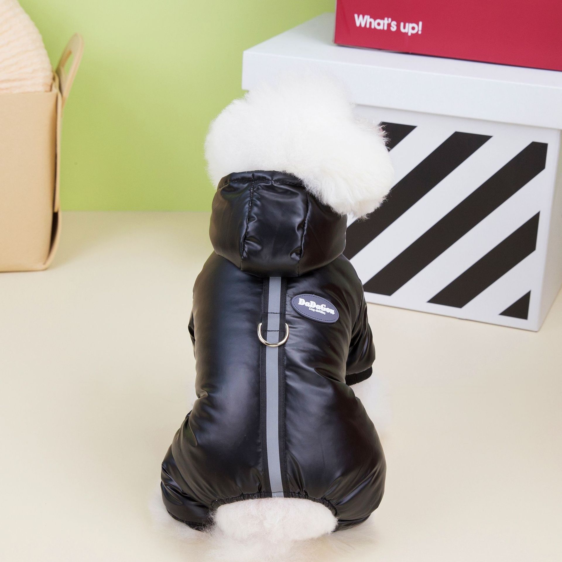 TEMU Dog Four-legged Thick Coat, Warm Winter Pet Jumpsuit Outfit For Small Puppy Teddy Bichon