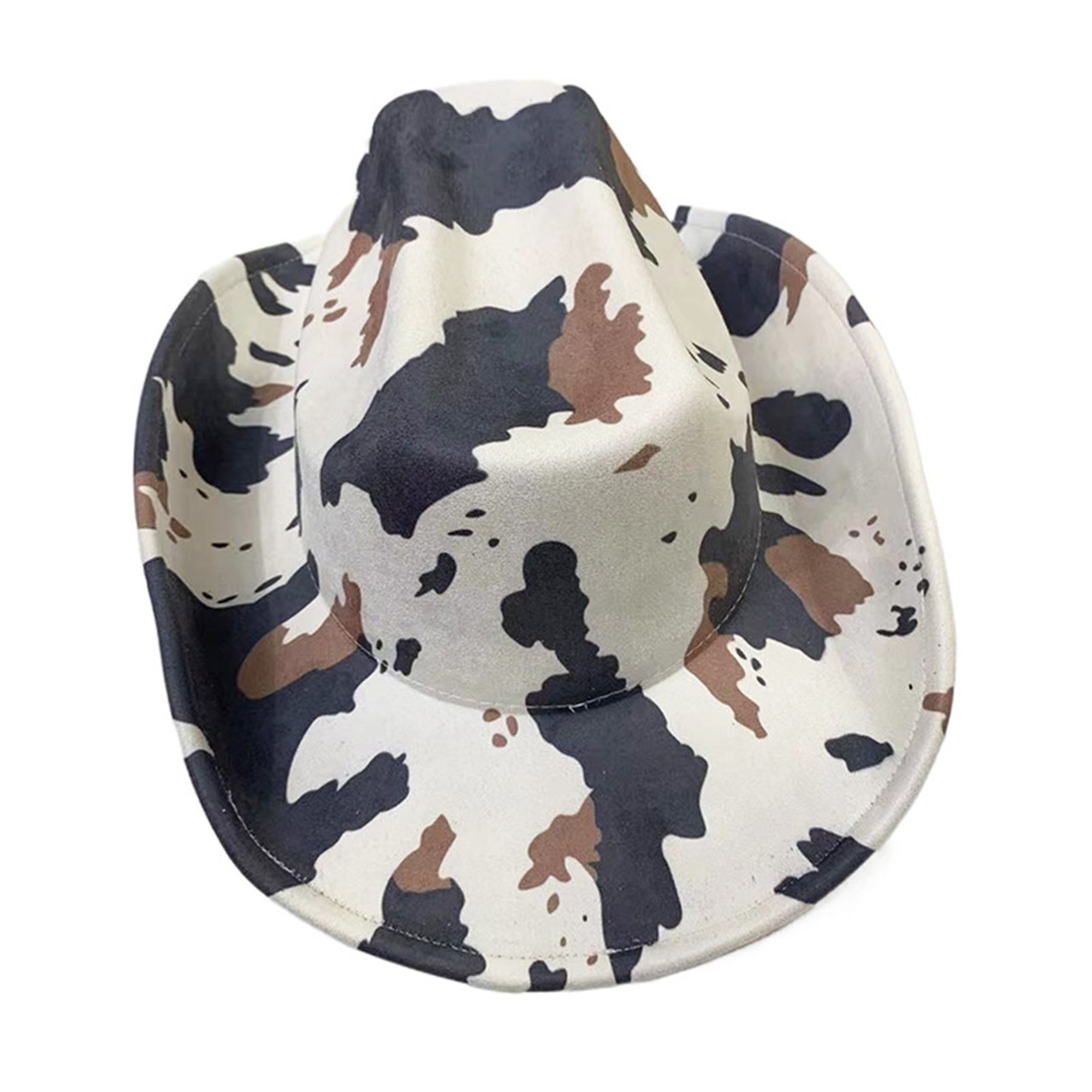 Cow Print Cowboy Hat Adjustable Straw Western Hat for Women FLUFFY SENSE. Cow Print Cowboy Hat for Women Funny Cowgirl  main image 2