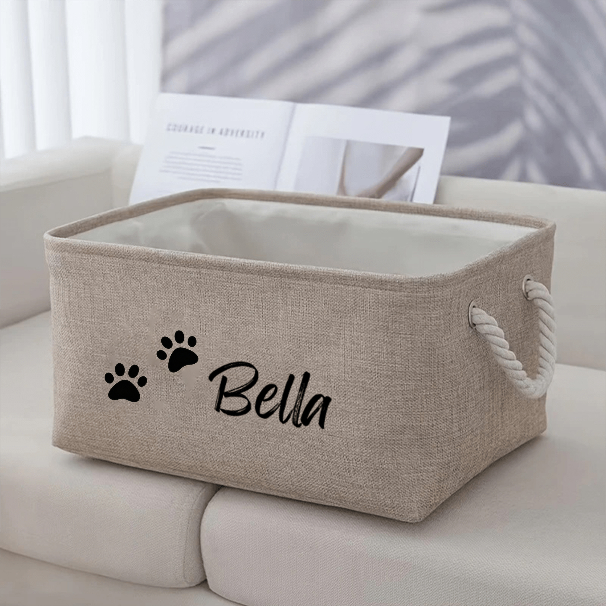 1 simple custom   storage box custom letter pet toy organizer with handle storage bin foldable storage container customizable cat and dog names   for pets suitable for dogs durable fabric construction ideal gift for pet
