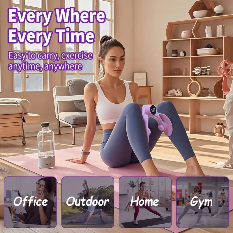 1 Leg Training Device | Pelvic Floor Muscle Leg Training Device, Skin-Friendly, Light Purple Abs Material, Suitable For Fitness Enthusiasts Focused On Leg Beauty, Great Gift For Holidays, Without Battery