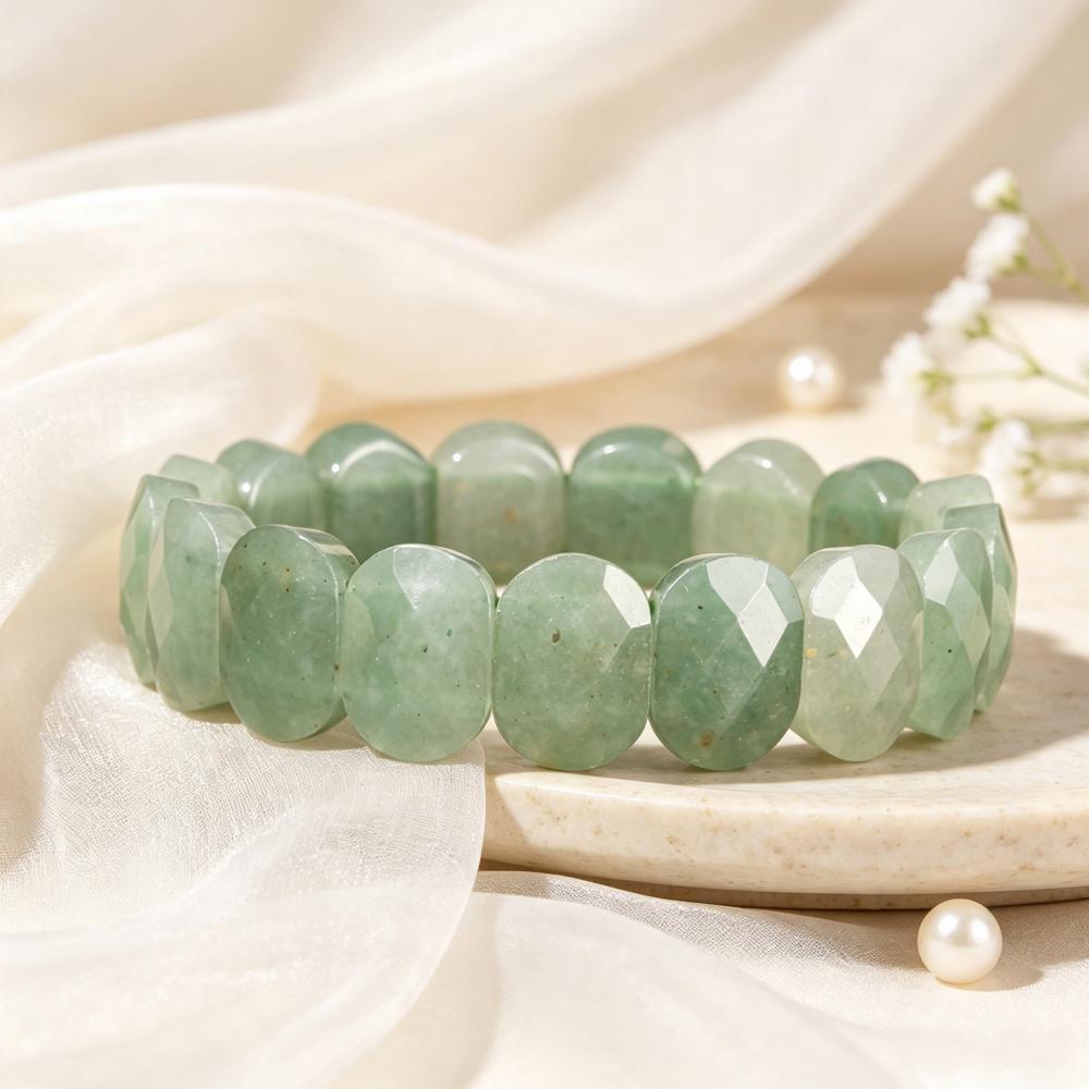 TEMU 1pc Bracelet en Aventurine Verte Naturelle Style Bohème Adapté aux , Cadeau Unisexe pour , Accessoire Parfait Toute l'Année, Choix Idéal pour
