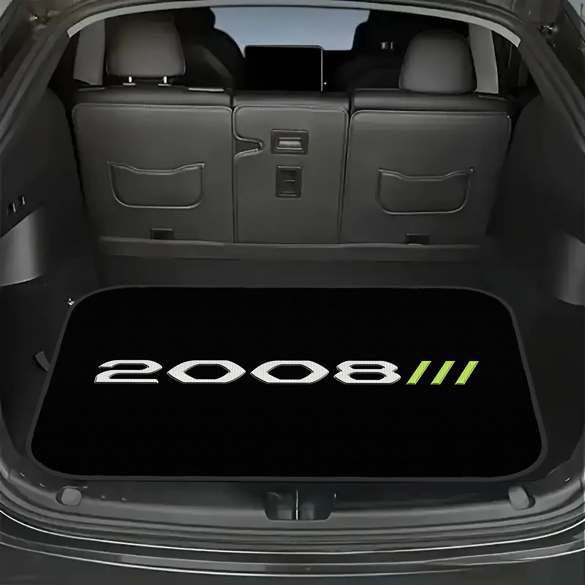 TEMU 1pc Cargo Mat Liner, Silver 2008 Letter Print- Minimalist Car Trunk Mat High End Elegant Auto Rear Cargo Liner