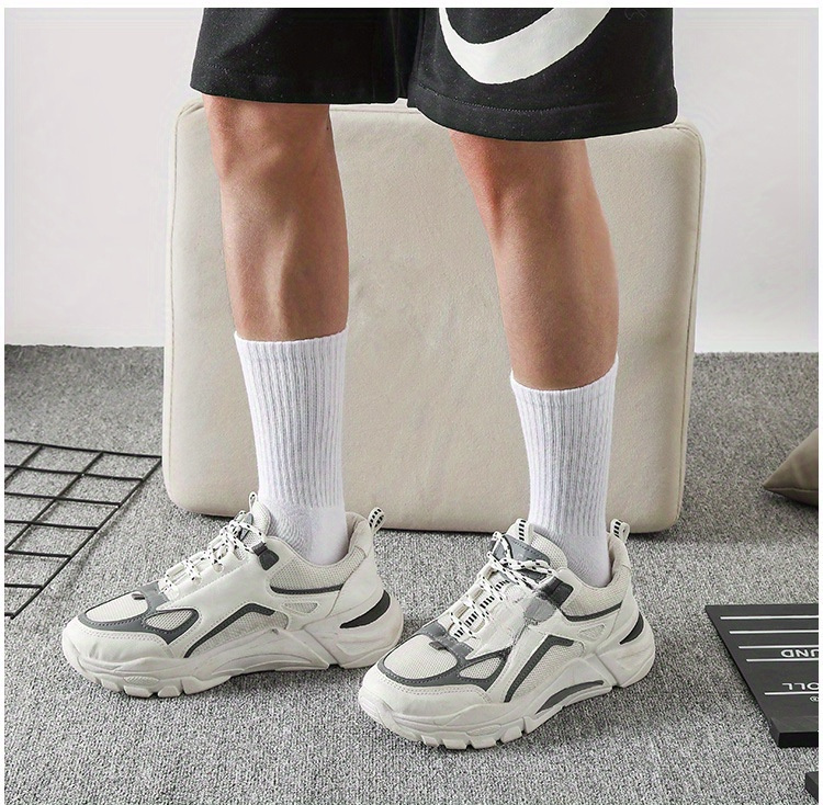 pairs mens classic white crew socks breathable comfortable