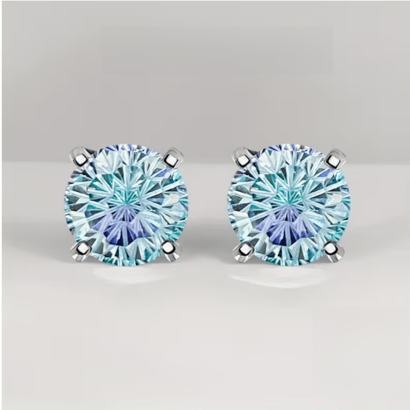 TEMU 1 Pair Of High Quality Firework Cut 5a Zirconia Earrings, Choice For Jewelry Enthusiasts. Seasonal Gifts, Holiday Additions, Valentine's Day,