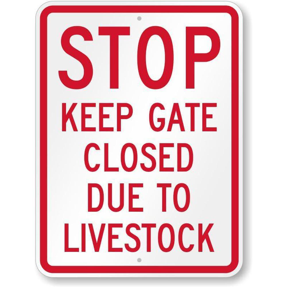 TEMU Heavy-duty Metal Keep Gate Closed Sign With Stop Warning - Retro Iron Suitable For Farm, Ranch, Construction - 8x12 Sign For Livestock Gate