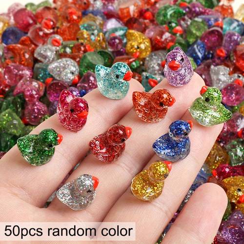 50 200pcs glitter mini resin diy garden micro landscape aquarium potted plant dollhouse decoration ornaments colors random