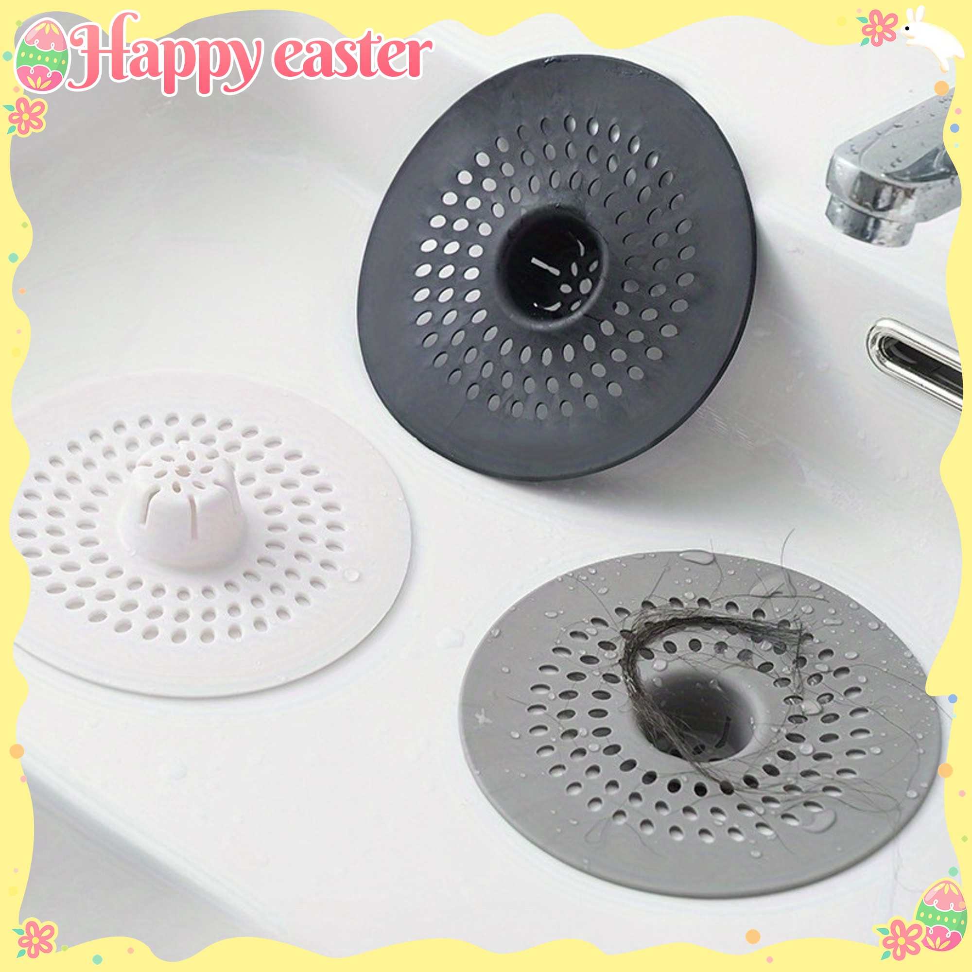 1 filtro de drenagem de silicone disposto para chuveiro e pia de cozinha, adequado como presente para   as    ,   com furos, adequado para 11 ocasiões festivas, eficiente   de cabelo para   entupimentos. instalação  , disponível em   e  , ideal para uso em casa de banho e cozinha,   ferramenta de limpeza de coletor de cabelo para 4    