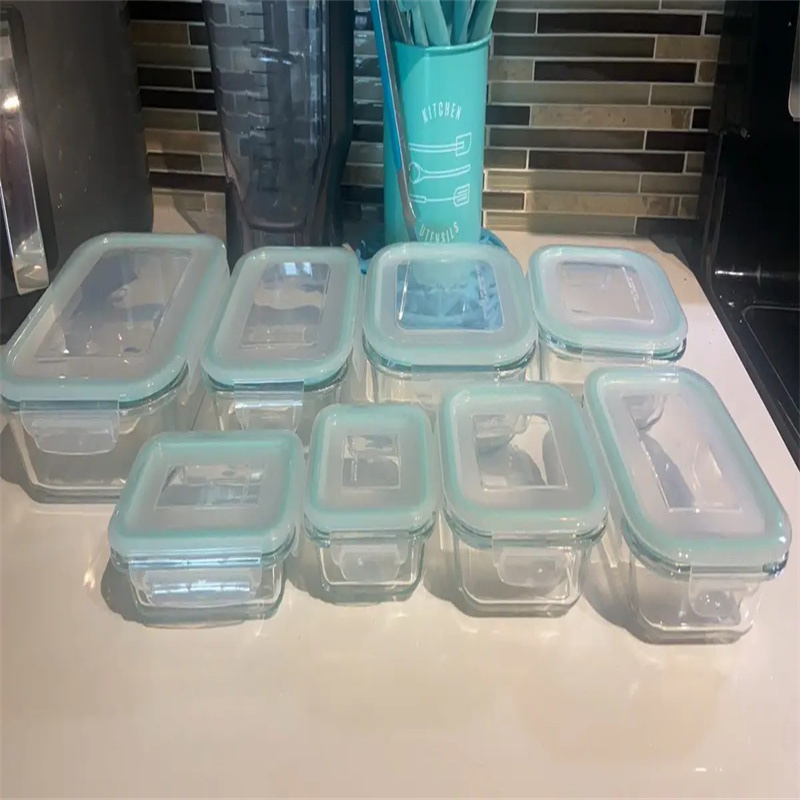 16pcs glass serving containers with lids lunch containers for storing food insulated lunch boxes lunch boxes airtight kitchen containers for   vegetables and sandwiches airtight storage microwave oven freezer and dishwasher safe Product details 0