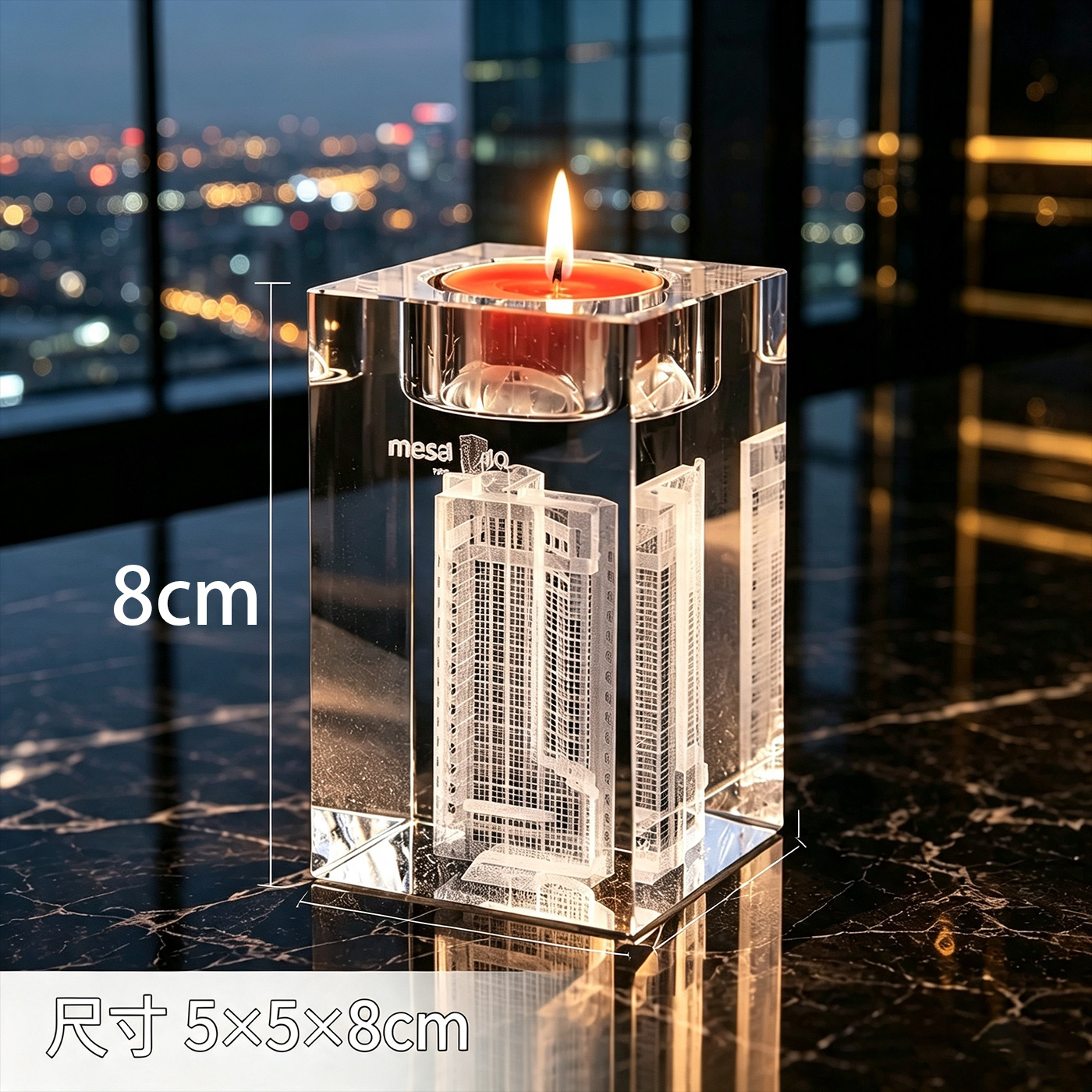 TEMU Personalized Custom 3d Effect Crystal Photo Candle Holder, Custom Pet Portrait Commemorative Tea Light Souvenir, Premium Transparent Crystal,
