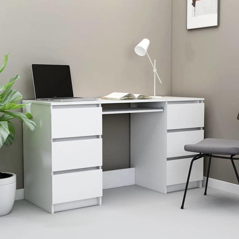 TEMU Desk, Computer Desk, Office Desk, Desk White 140x50x77cm Wood Material (free Shipping)