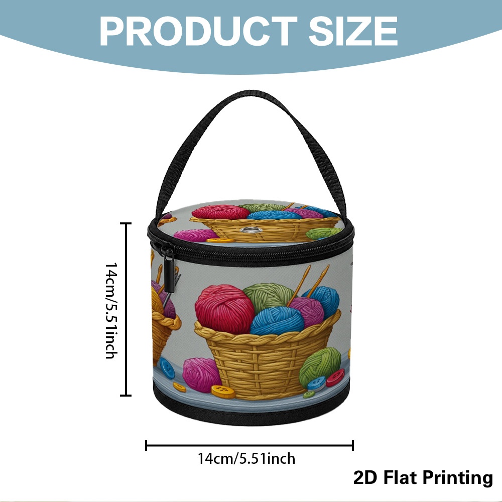 TEMU Panier de rangement pliable pour fil à tricoter, 1 pièce, avec couvercle à fermeture éclair et poignée robuste - Fil respirant adapté pour le
