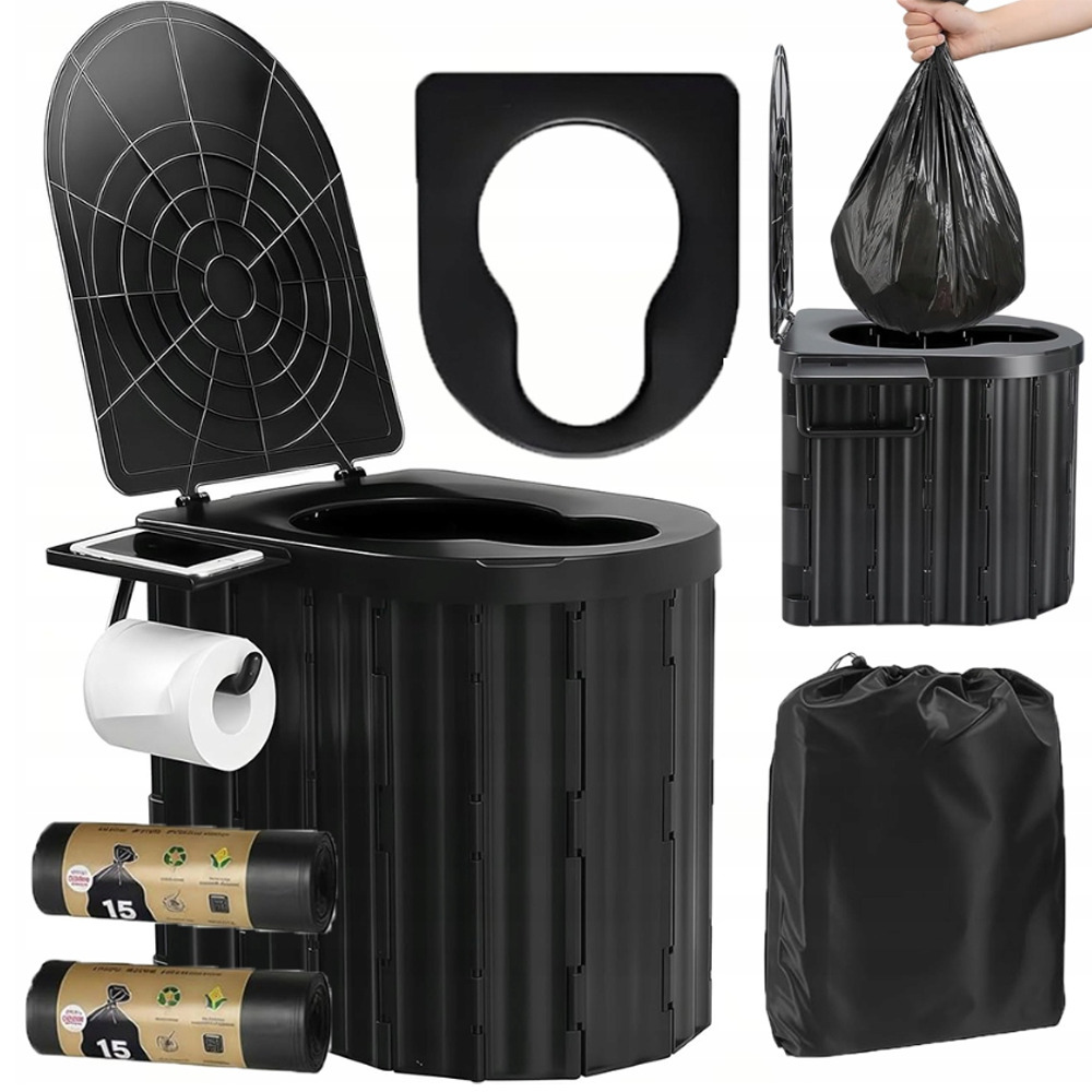 Image of Upgrade 20l Camping Toilet Portable Outdoor Toilet Portable Folding Toilet For Indoor Outdoor