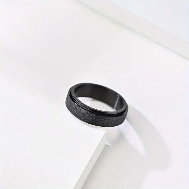 6pcs fashionable simple creative and rotatable stainless steel ring sets novelty stress relieving rock style street   casual party and banquet accessories the   for festival gifts Product details 3