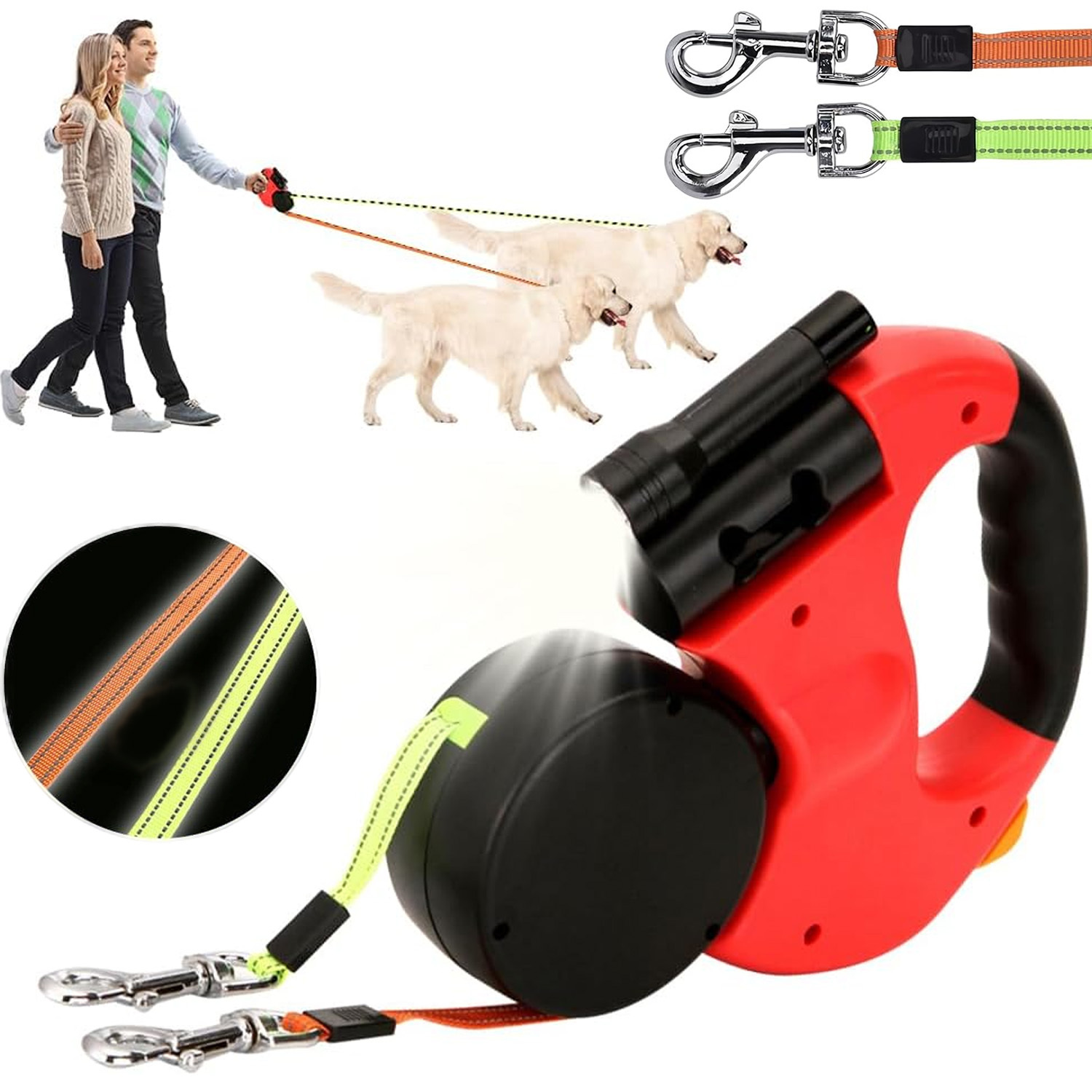 Adjustable Reflective Harness With 1.5m Leash, 360° Rotating Clip & Portable Design