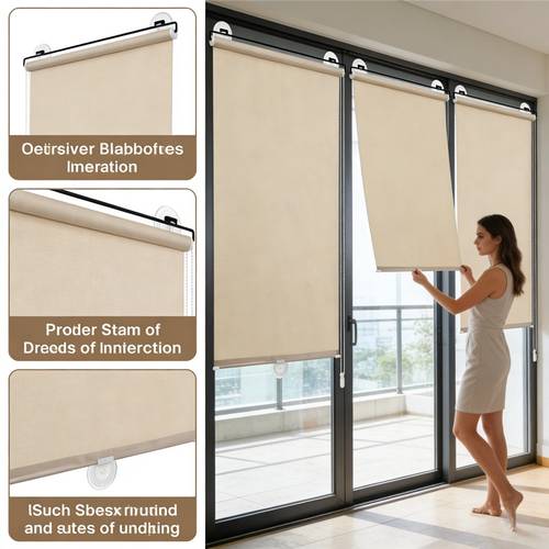 retractable sunshade insulating curtain no drill sun protection and heat insulation roller blind 68 x 125cm extendable and retractable suitable for car and home windows