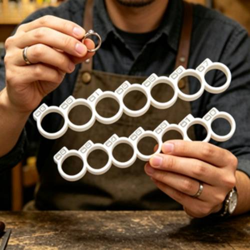 2pcs ring size measuring aids with 50 63 number scales for quickly determining ring size during handmade silvery jewelry ring making avoiding size errors suitable for jewelry craft enthusiasts compact and practical for storage