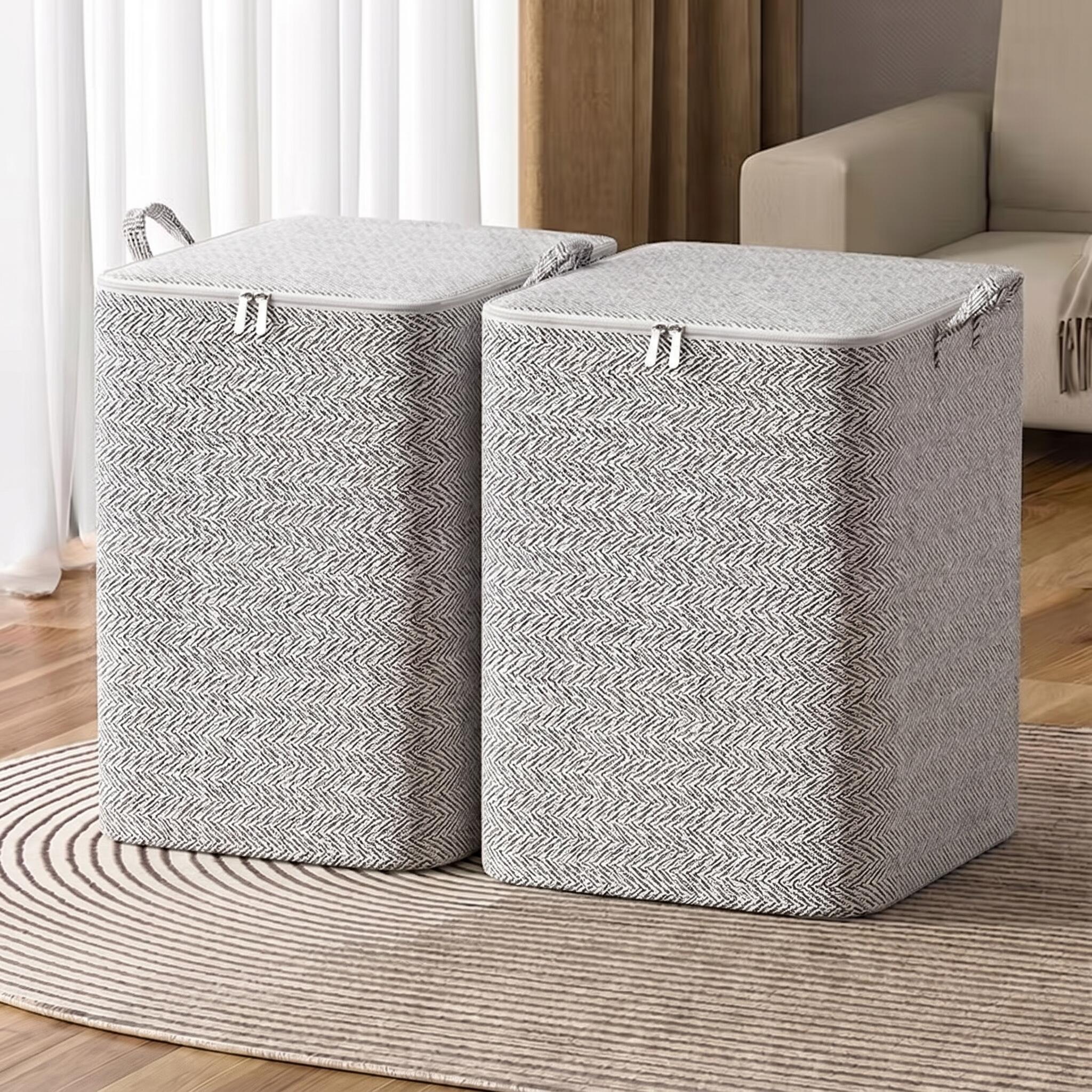 TEMU 2pcs Extra Large Capacity Foldable Storage Bins, Moving Bags With Lids For Spring Storage, Household Moving Packing Bags And Storage Baskets,
