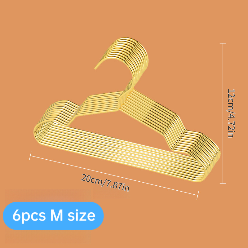 Image of 6pcs Hangers, Small Metal Hangers, Suitable For Clothing Hangers, Doll Clothing And Accessory Hangers