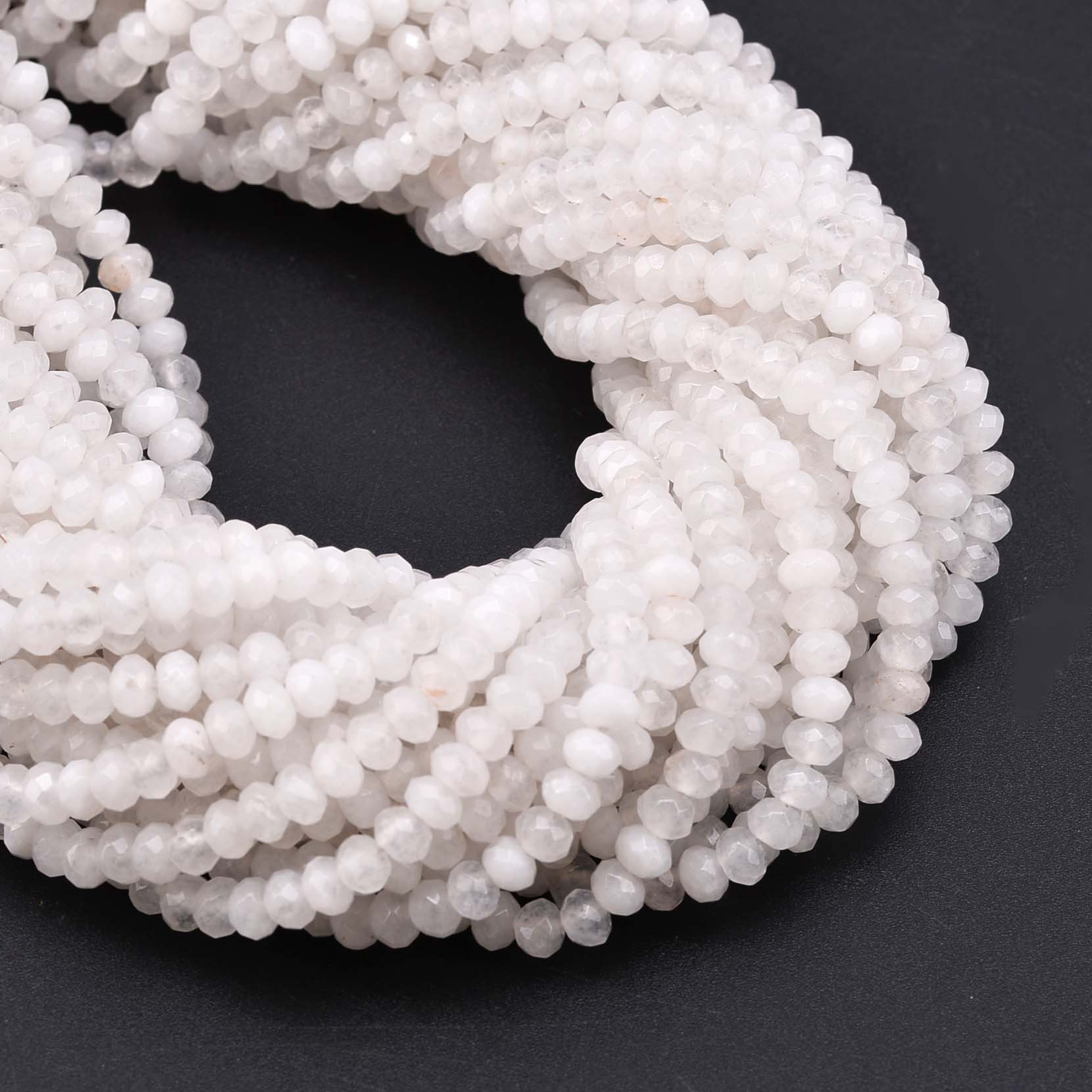 TEMU 3x4mm 115 pièces Perles en Facettée Rondes Perles Éparpillées Bracelet Collier DIY Fabrication de Bijoux