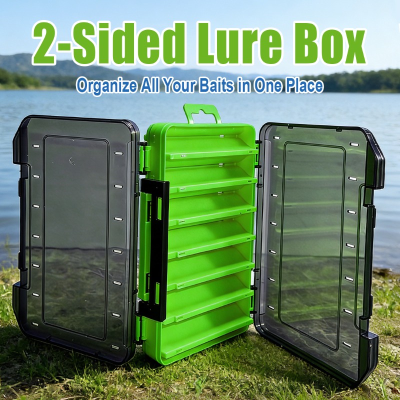 fishing lure box double sided tackle compartment lure tackle tray crankbait storage spinner bait tackle box  